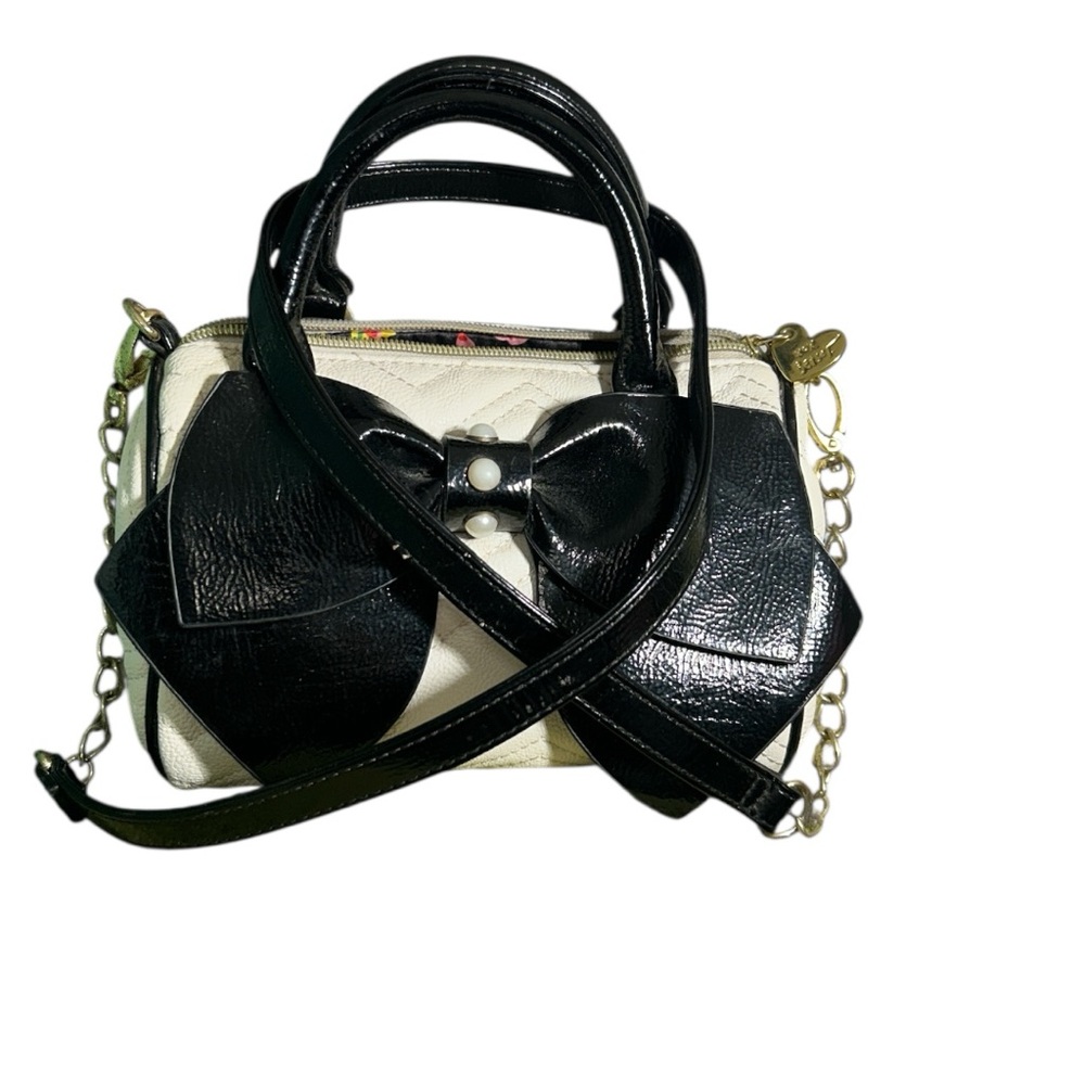 Betsey Johnson Black and White Mini Bag with Sophisticated Style